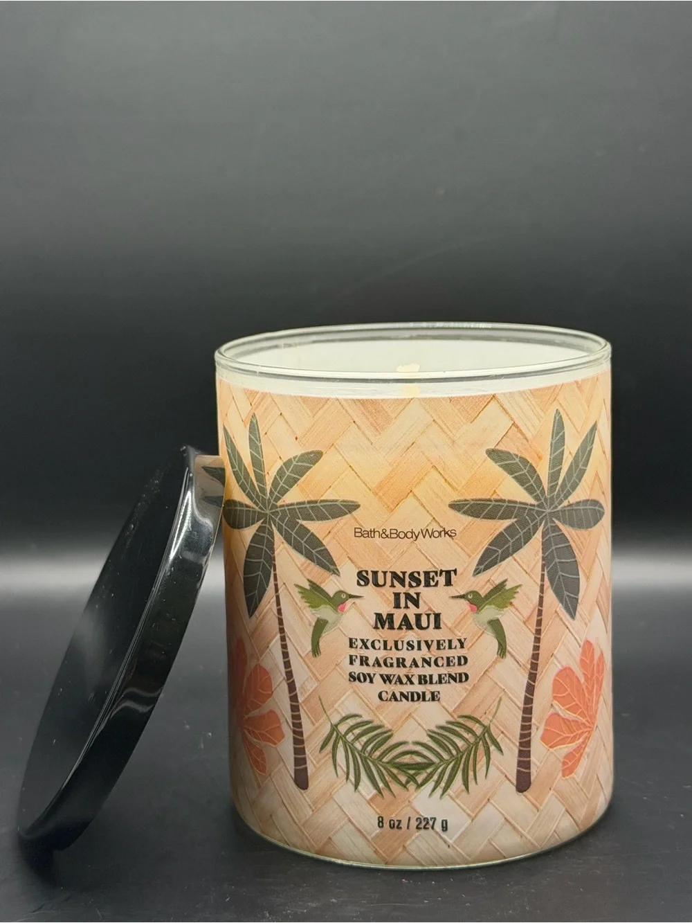 Bath & Body Works “Sunset In Maui” 8OZ Single-Wick Soy Candle w/ Palm Trees
